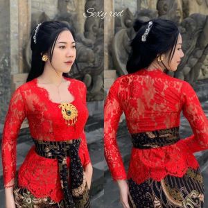 kebaya brukat bali modern lengan panjang cocok buat kondangan meeting hari pahlawan