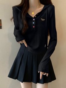 Designer Plus Size Womens T-Shirt Sweet Slim Fit Long Sleeves Casual V-Neck Polyester Top for Autumn