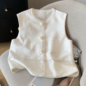 Luxurious Floral Embroidery Vest Womens Spring Summer New Style Fashion Outerwear Sleeveless National Style Shoulder Pad Jacket