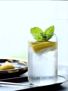 350/500ml Reusable Glass Cup with Bamboo Lid and Glass Straw Transparent