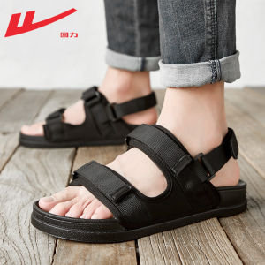 Mens Summer Outdoor Sandals Comfortable Breathable Slip-On Beach Shoes Lightweight Flat Heel Casual Fabric Upgraded Version