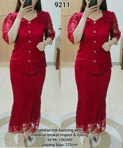 SETELAN ROK FULL BROKAT 9211 KHUSUS PUTIH