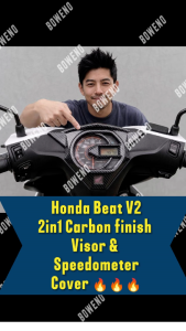 Carbon Fiber Style 2-in-1 Gauge Speedometer Panel & Visor for Honda Beat Fi V2 Plug and Play BojGarageShop