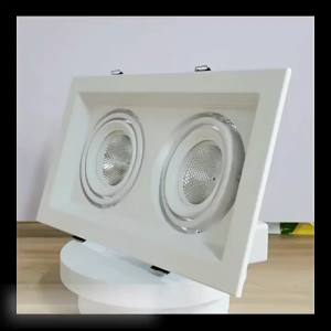 Square Commercial COB Grid Spotlight Downlight 7 14 21w Recessed Aluminum Frame LED Ceiling Light