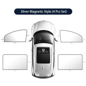 2Pcs Car Side Window Sun Shade Magnet Privacy Curtains UV Reflection Anti Glare UV Block Sunshade for Front/Back Window