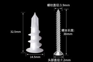 100/50/10set Drilling Drywall Anchor with Tapping Screw for Plasterboard Gypsum Hollow Cavity Wall Expansion Plug Plastic Nylon