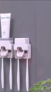 WARS Dispenser Odol dan 2 Tempat Sikat Gigi Tempel Minimalis