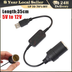 Car Cigarette Lighter Socket 5V 2A USB To 12V USB Male To Female Cigarette Lighter Adapter Converter Car Electronics Accessories Cigarette Lighter Socket USB Male To Female Cigarette Lighter Adapter Converter Car Electronics Accessories