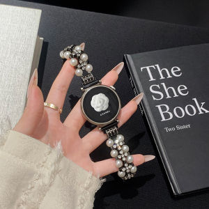 Uhada | Stylish Metal Strap for Smartwatch Moonlight Pearls and Diamonds Design