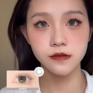 EYESCO E065 Amber Brown Contact Lens 14.0mm Western Enlargement 40% Non-Ionic 0-800 Power 3 Month Use Readystock