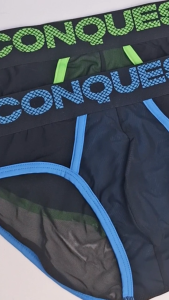 Conquest (2 Pcs) Mens Microfiber Spandex Mix Mesh Underwear Cooling Breathable Quick Dry - CQ7272