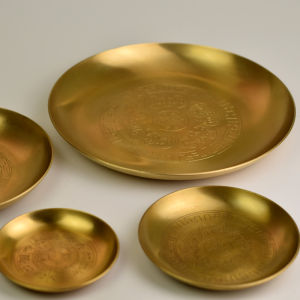 Exquisite Pure Copper Bronze Cast Offering Tray Zodiac Plate Large Small Size Decorative Platter Retro Stylish Home Decoration