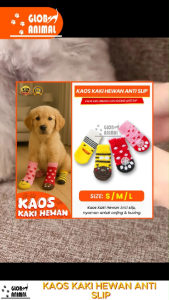 4PCS KAOS KAKI HEWAN ANTI SLIP PET KNIT SOCKS anjing kucing
