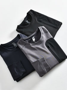 Recommended LT Lightweight Long Sleeve round Neck T-Shirt for Men Casual Outdoor Fashionable Polyester Blend Autumn Wear