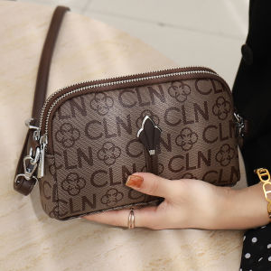 BAORUIFU | Vintage Printed Horizontal Double Pocket Commuter Crossbody Bag
