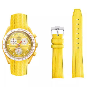 Soft Silicone Strap For Omega X Swatch MoonSwatch Speedmaster 20mm Watchband Curved No Gap Replacement Strap For MoonSwatch Band