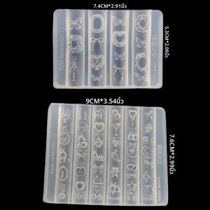 ชุดแม่พิมพ์เพ้นท์เล็บสไตล์น่ารัก 2 ชิ้น กรอบรูป กระต่าย แอปเปิ้ล โบว์ ลูกกวาด ขนมหวาน แม่พิมพ์เพ้นท์เล็บ 3 มิติ