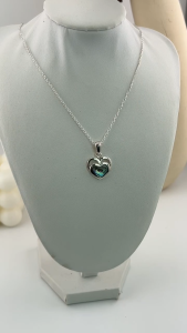 MILLENNE Millennia 2000 Abalone Shell Heart Silver Pendant with 925 Sterling Silver