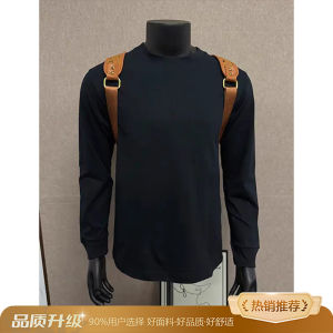 Áo Thun Cotton Nam Cleanfit Màu Đen Dài Tay Cổ Tròn Không Mũ Thoải Mái Rộng Rãi Mặc Đi Làm Mùa Thu 2025