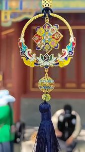 Kim Khánh Bát Chính Đạo - Khánh Treo Xe Hơi - Trang Trí Decor Phật Giáo - Nhà Xưa