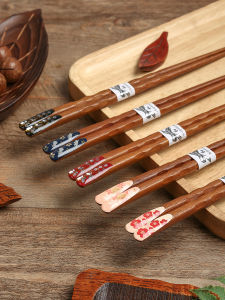 High-Quality Solid Wood Chopsticks Anti-Mold Anti-Slip Sharp Tip Healthy Individual Serving Iron Wood Handle Dining Utensils