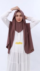 HIJAB PASHMINA OVAL MASKER TUTUP LEHER PASHMINA INSTAN CRINKLE HQ By ELMITHA