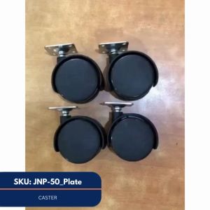 Plate Type Black Swivel Twin Wheel Casters 50mm for Office Chair Furniture Transport Equipment (4 pcs)