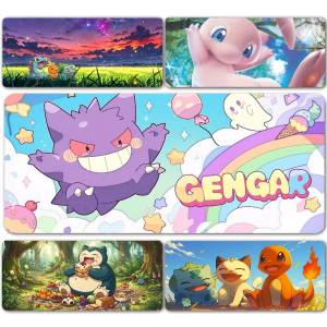 Bandai | Pokemon Darkrai Gaming Mouse Pad Large Desk Mat 2MM Stitched Edge Non Slip Rubber Base Keyboard Pad Office Laptop Table Decor