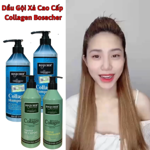 Dầu Gội Xả Biotin Collagen BOSECHER Phục Hồi Tóc Hư Tổn Sạch Gàu Siêu Mềm Mượt Hương Nước Hoa.