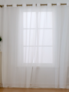 Sewn Edge Lace Sheer White Curtains with 8 Rings Gauze Curtain for Window Bedroom Decoration Kurtina Premium 5ft/7ft 1PC
