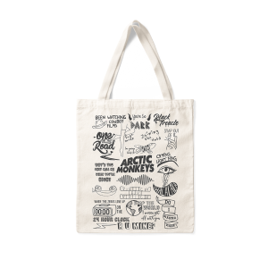 กระเป๋าผ้าใบพิมพ์ลาย Arctic Monkeys รุ่น Alex Turner กระเป๋าถือผ้าใบสไตล์ลำลองสำหรับวัยรุ่น ขนาดกลาง ปิดด้วยซิป