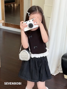 6 Bulan - 6 Tahun Baju Kaos Anak Perempuan Bow Atasan Anak Perempuan Kaos Singlet Anak Cewek Kaos Chino Anak Baju Summer Baggy Pakaian Bayi Fashion Import Korean Style Ready Stock 12 Bulan 1 2 3 4 5 Tahun