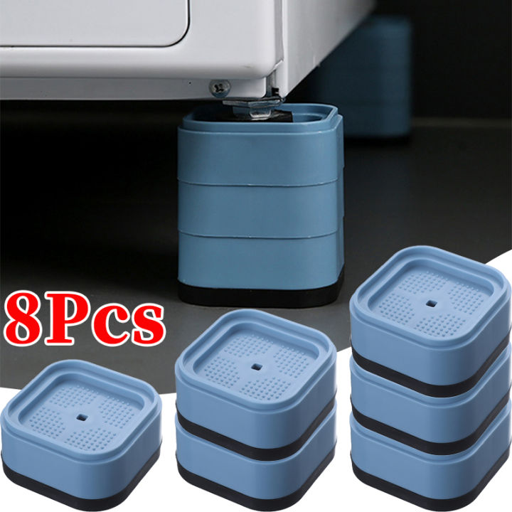 8/16pcs Washing Machine Shock Mat Set / Stackable Furniture Risers ...