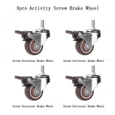 4pcs Furniture Casters Wheels Soft Rubber Swivel Caster Quite Roller Wheels for Trolley Baby Crib Bed Wheels Household Accessory