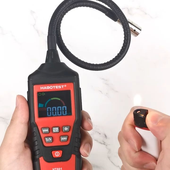 HABOTEST HT601 เครื่องตรวจจับการรั่วไหลของก๊าซไวไฟที่ถูกต้องสัญญาณเตือน ...