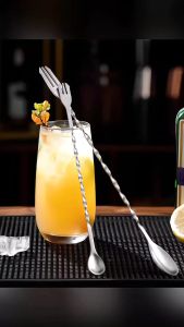 Thìa Inox 304 Cocktail Muỗng Trộn Trà Sữa Muỗng Khuấy Hai Đầu Thanh Thìa - nĩa