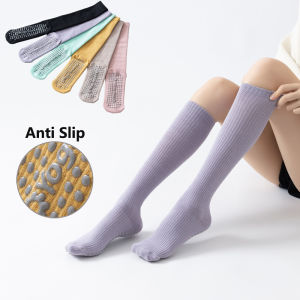 Thickening Solid color yoga Pilates aerobics socks anti-slip Women long Tube cotton Sports socks Zumba Indoor exercises fitness Floor Socks