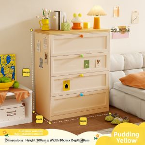 DIBIOU | Compact Modern Bedroom Side Table Multi-drawer Steel Cabinet