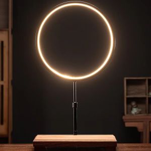 Kệ gỗ đèn led đặt tượng size 30 tăng đơ - Sử dụng chân cắm USB - Trang trí decor thác khói xông trầm