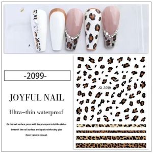 Trendy Leopard Print Nail Art Stickers Autumn Winter New Style Graffiti Design Adhesive Back Fashionable Nail Patch Flowers