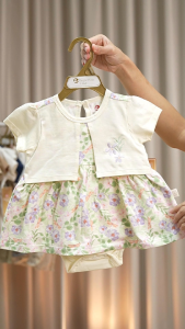 Elegant Kids ชุดเด็กผู้หญิง 3-24 เดือน ชุดบอดี้สูทกระโปรง ลายดอกไม้น่ารัก | Babytrend