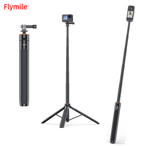 Flymile Extendable Tripod Handheld Selfie Stick for DJI Action6/5 Pro/Pocket 3/Insta 360 X5 Accessory Portable Stand 1.38M Pole