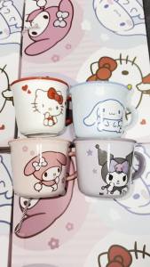 Sanrio | 340Ml Cartoon Sanrio Hello Kitty My Melody Cinnamoroll Kuromi Ceramics Mug Pretty milk Cup kitchen supplies Child Birthday Gift