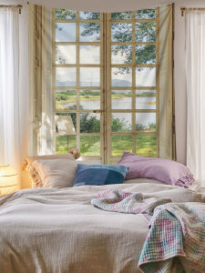 Fresh Window Scenery Ins Hanging Cloth Background Fabric Oil Painting Room Decoration Dormitory Renovation Wall Cloth Rectangular Tapestry