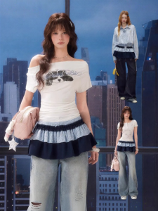 Unifree | Retro American Comfortable and Slim Two Piece Set Plaid Shirt Skirt