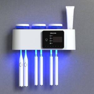 Intelligent UV toothbrush disinfector quick disinfection with LED display screen drying wall mounted toothbrush disinfection rack storage toothbrush rack with bathroom accessories LED display screen