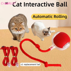 Cammuo Đồ chơI mèo tương tác Bóng Tự Động Vòng Lăn Điện Bóng đồ chơi Cho chó mèo thú cưng Thông Minh Tự Động Teaser có thể sạc qua USB Đào Tạo