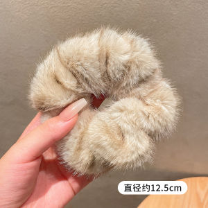 ยางรัดผมขนแกะฤดูใบไม้ร่วง/ฤดูหนาวสำหรับผู้หญิง ยางรัดผมแบบหนา ยางรัดผมทรงลูกบอล ยางรัดผมแบบใหม่ระดับไฮเอนด์ ยางรัดผมแบบหนา