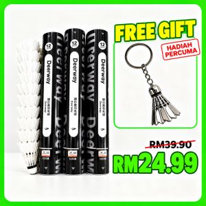 Deerway Shuttlecock Badminton Nylon Tahan Lama 12 Pcs