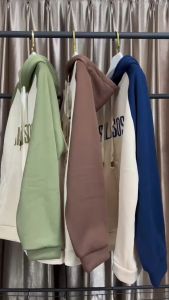 เสื้อกันหนาว เสื้อมีฮู้ด เสื้อแจ็คเก็ตแขนยาว แบบกระดูแล ผ้าสำลี เนื้อผ้าหนานิ่ม ทรงหลวม สไตส์เกาหลี รุ่น 6099